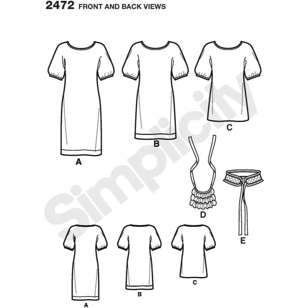 Simplicity Sewing Pattern 2472 Cynthia Rowley Designer Dresses Miss‎ Size 12-20